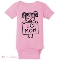 I Love Mom Daughter Gift Baby Bodysuit thumb 0