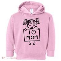 I Love Mom Daughter Gift Toddler Hoodie thumb 0
