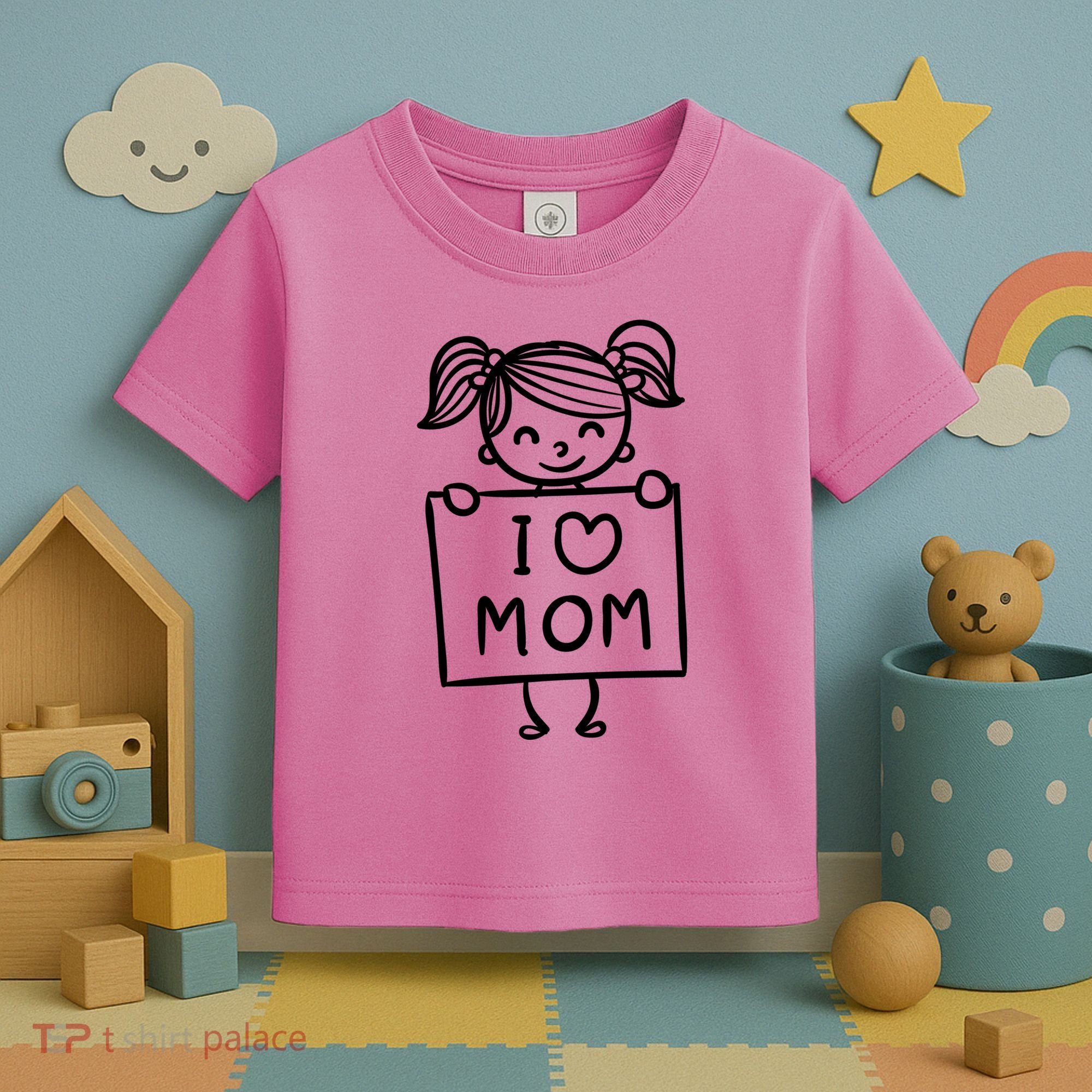 I Love Mom Daughter Gift Toddler T-Shirt