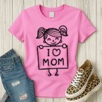 I Love Mom Daughter Gift Women's T-Shirt thumb 3