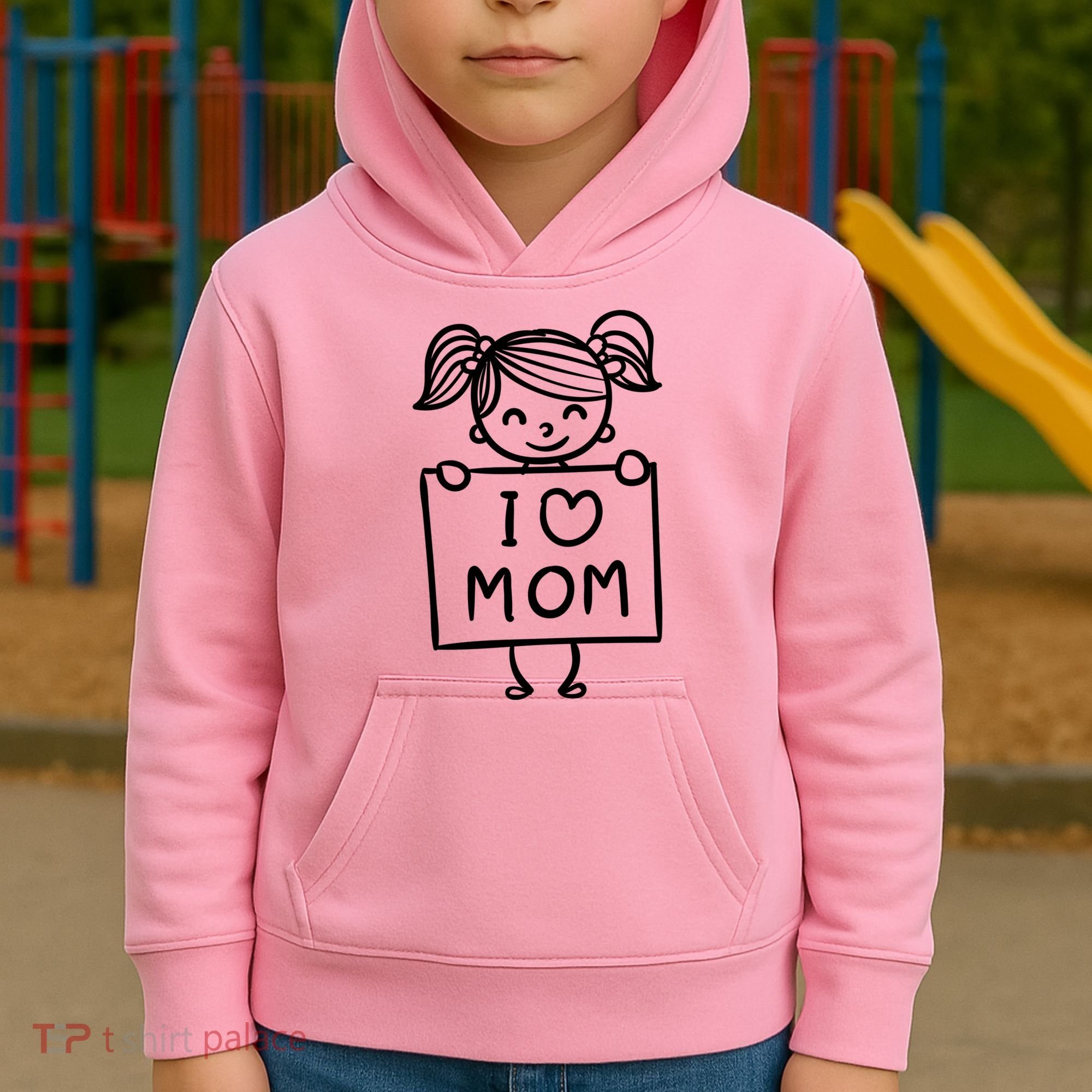 I Love Mom Daughter Gift Kids Hoodie