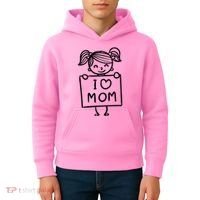 I Love Mom Daughter Gift Kids Hoodie thumb 4