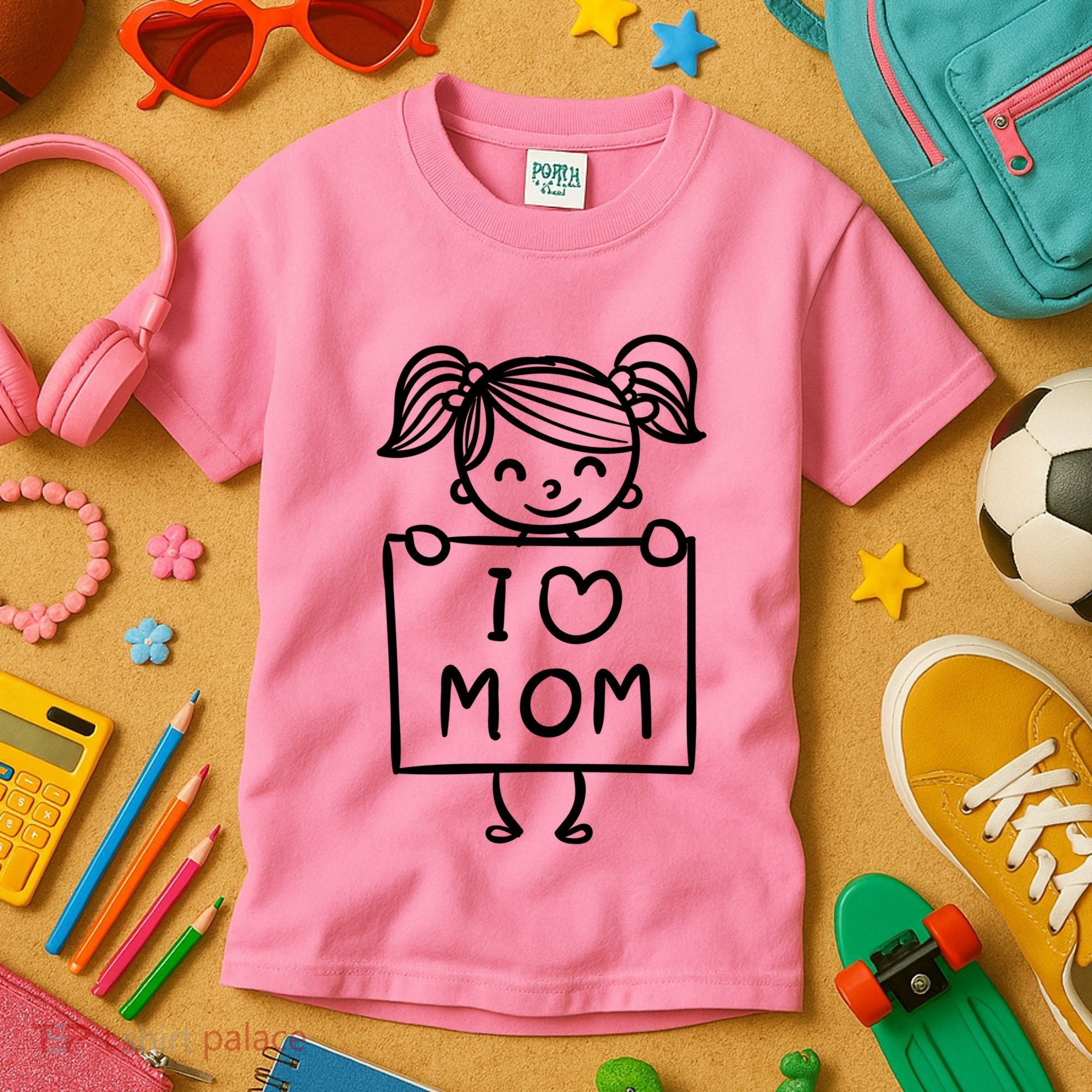 I Love Mom Daughter Gift Kids T-Shirt