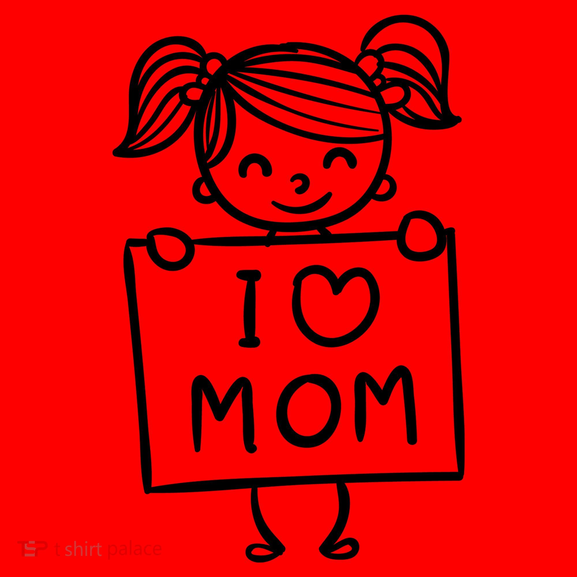 I Love Mom Daughter Gift Santa Hat
