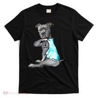 I Love Mom Tattoo Pitbull Dog Lover Women Gift Pitbull Mom TShirt T-Shirt thumb 0