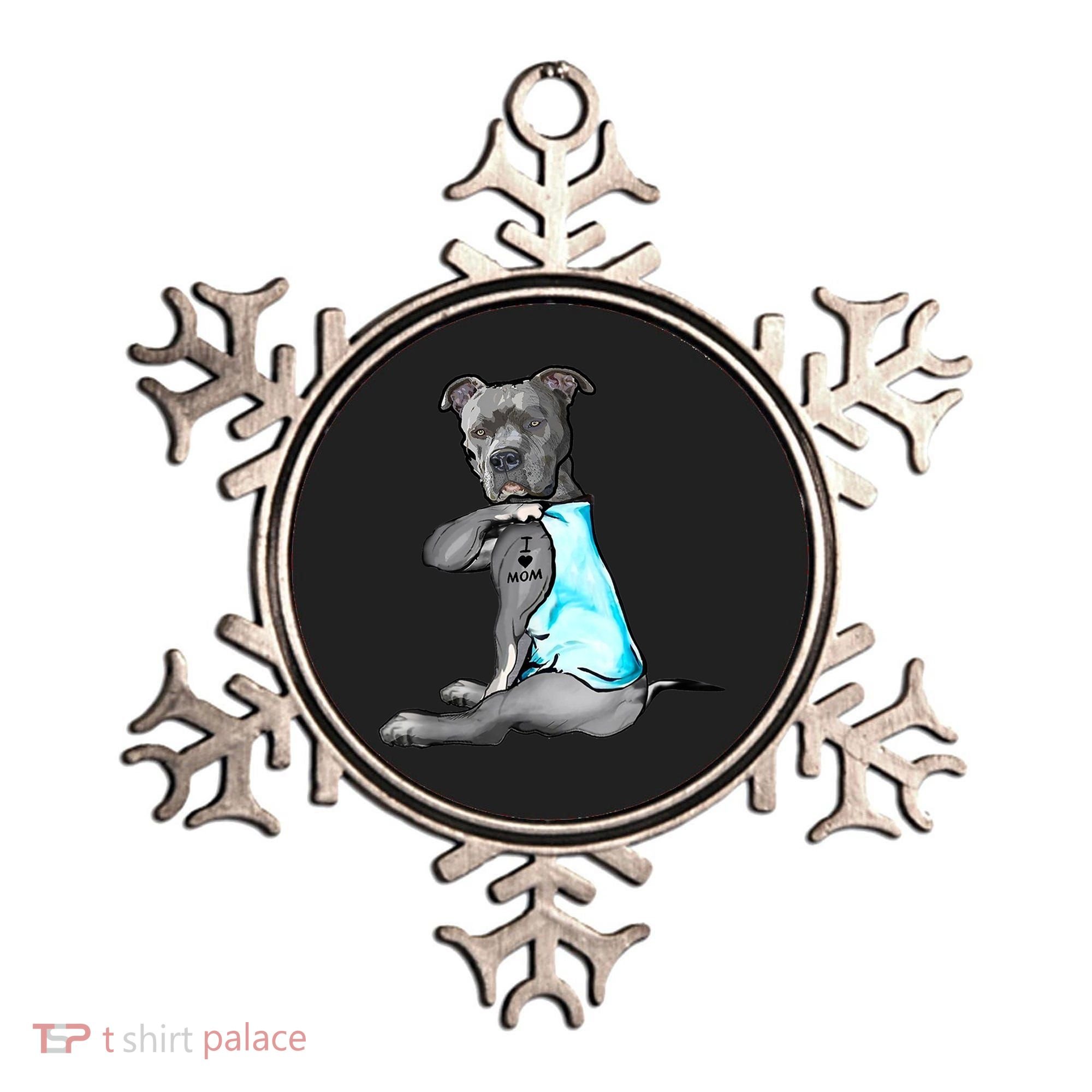 I Love Mom Tattoo Pitbull Dog Lover Women Gift Pitbull Mom TShirt Ornament