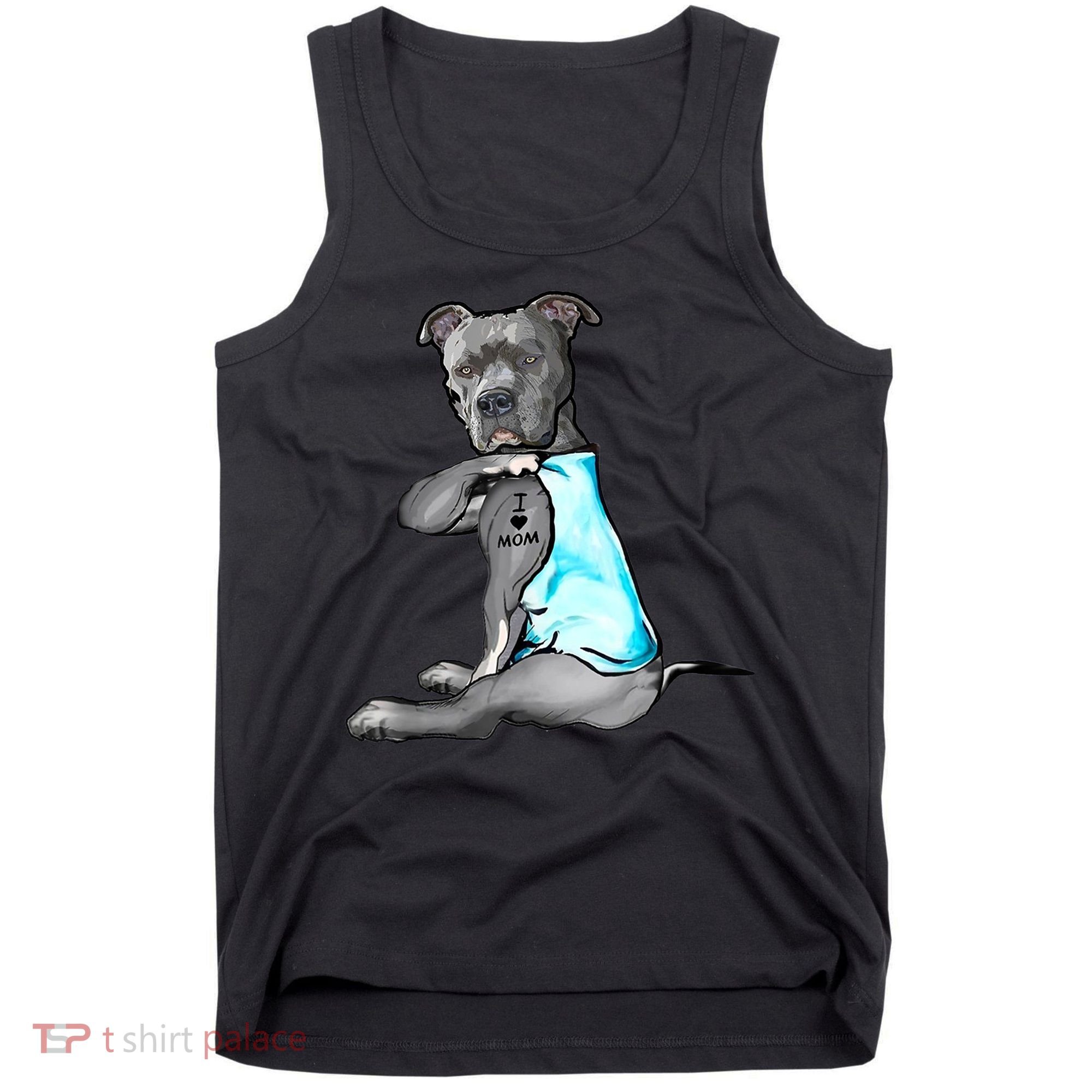 I Love Mom Tattoo Pitbull Dog Lover Women Gift Pitbull Mom TShirt Tank Top