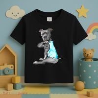 I Love Mom Tattoo Pitbull Dog Lover Women Gift Pitbull Mom TShirt Toddler T-Shirt thumb 3