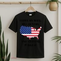 I LOVE MY WIFE MY COUNTRY AND GETTING PEGGED! T-Shirt thumb 2