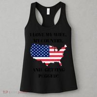 I LOVE MY WIFE MY COUNTRY AND GETTING PEGGED! Women's Tank Top thumb 3