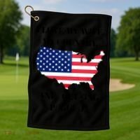 I LOVE MY WIFE MY COUNTRY AND GETTING PEGGED! Golf Towel thumb 1