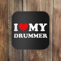 I Love My Drummer I Heart My Drummer Apparel Coaster thumb 0