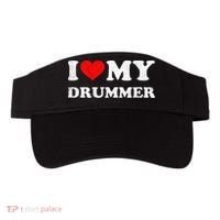 I Love My Drummer I Heart My Drummer Apparel Visor thumb 0