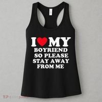 I Love My Boyfriend So Please Stay Away From Me Valentines Women's Tank Top thumb 3