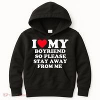 I Love My Boyfriend So Please Stay Away From Me Valentines Kids Hoodie thumb 0