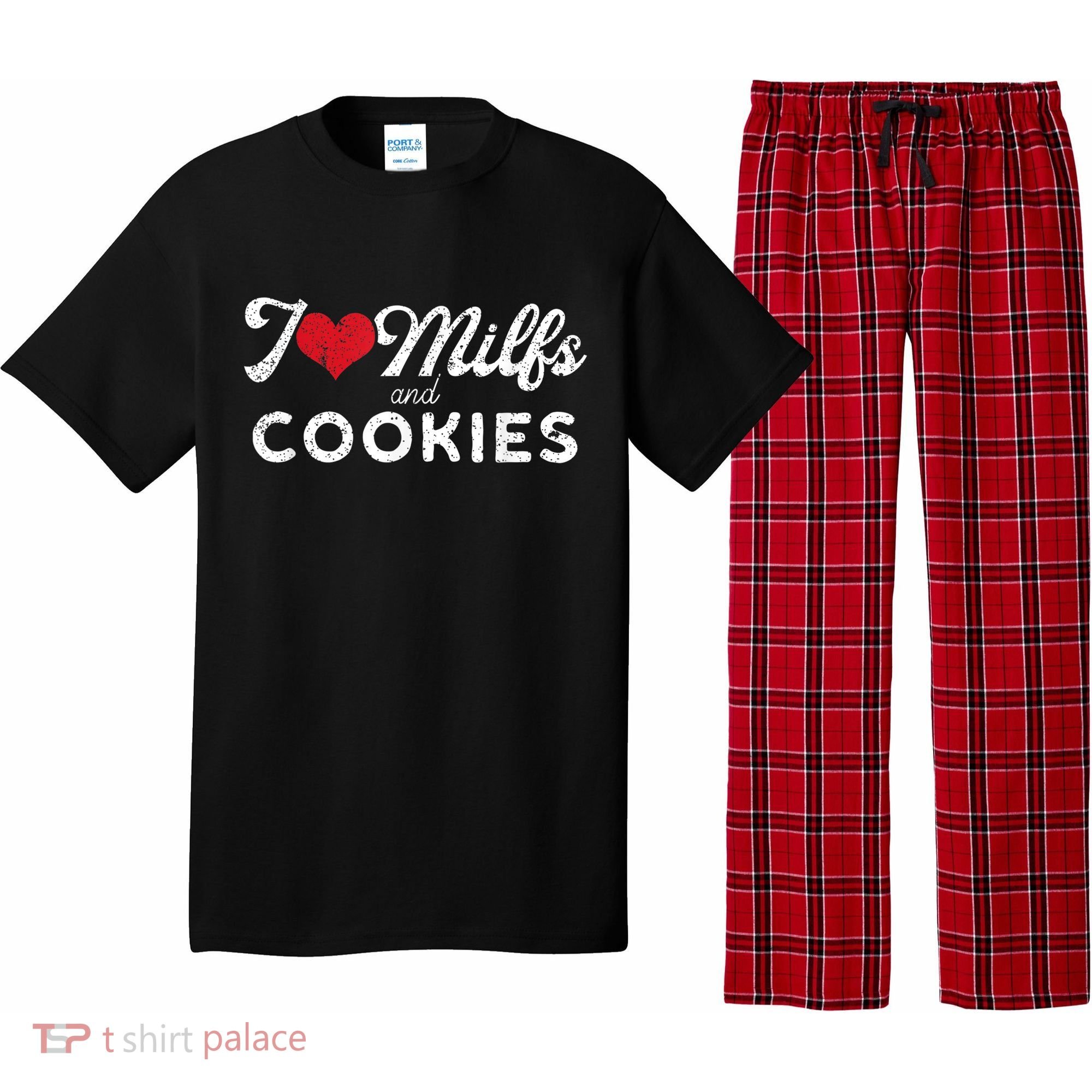 I Love Milfs And Cookies Gift Funny Cougar Lover Joke Gift Pajama Set