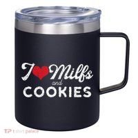 I Love Milfs And Cookies Gift Funny Cougar Lover Joke Gift 12oz Stainless Steel Coffee Mug thumb 0