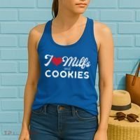 I Love Milfs And Cookies Gift Funny Cougar Lover Joke Gift Women's Tank Top thumb 2