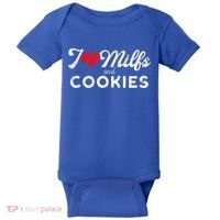 I Love Milfs And Cookies Gift Funny Cougar Lover Joke Gift Baby Bodysuit thumb 0