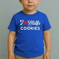 I Love Milfs And Cookies Gift Funny Cougar Lover Joke Gift Toddler T-Shirt thumb 2