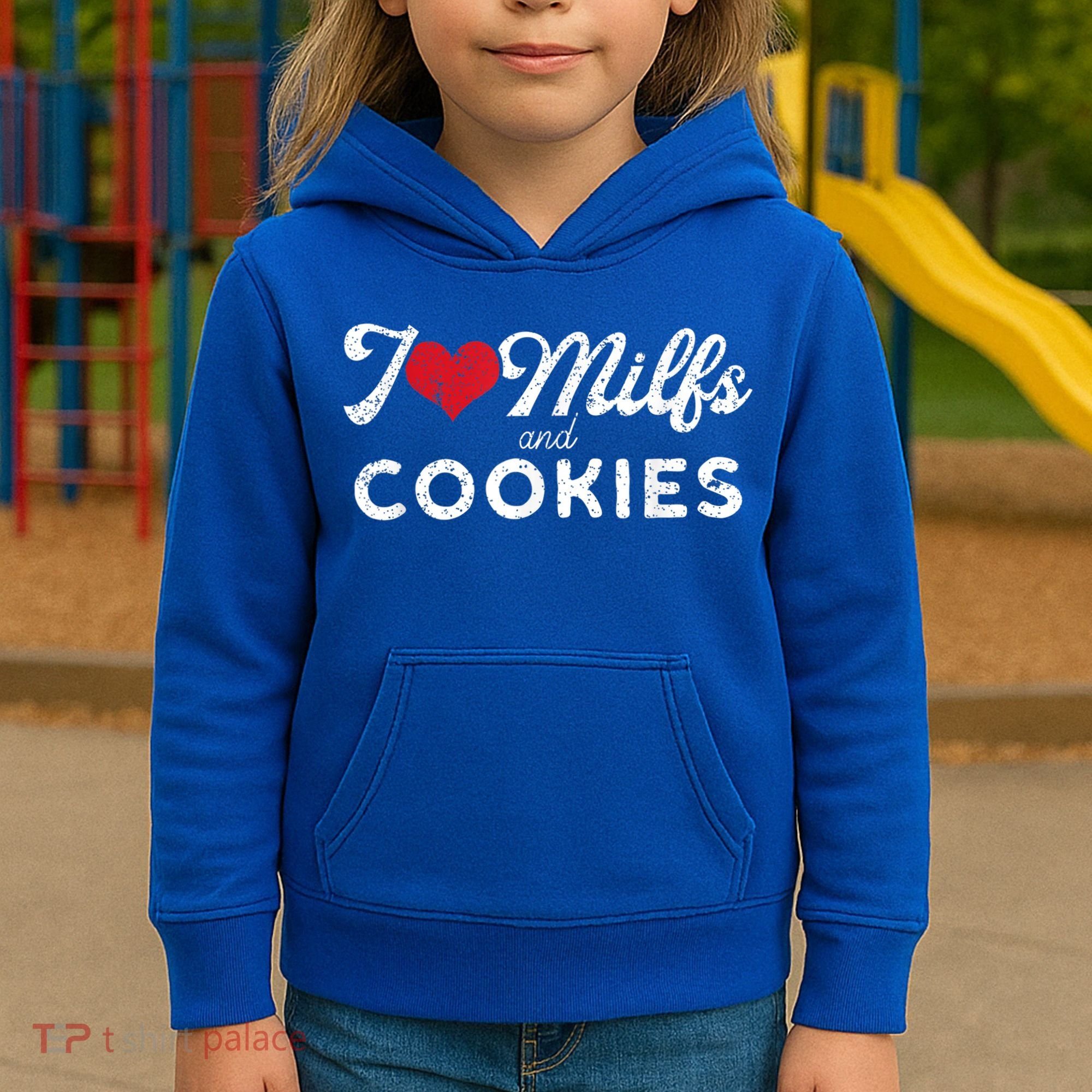 I Love Milfs And Cookies Gift Funny Cougar Lover Joke Gift Kids Hoodie