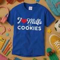 I Love Milfs And Cookies Gift Funny Cougar Lover Joke Gift Kids T-Shirt thumb 3