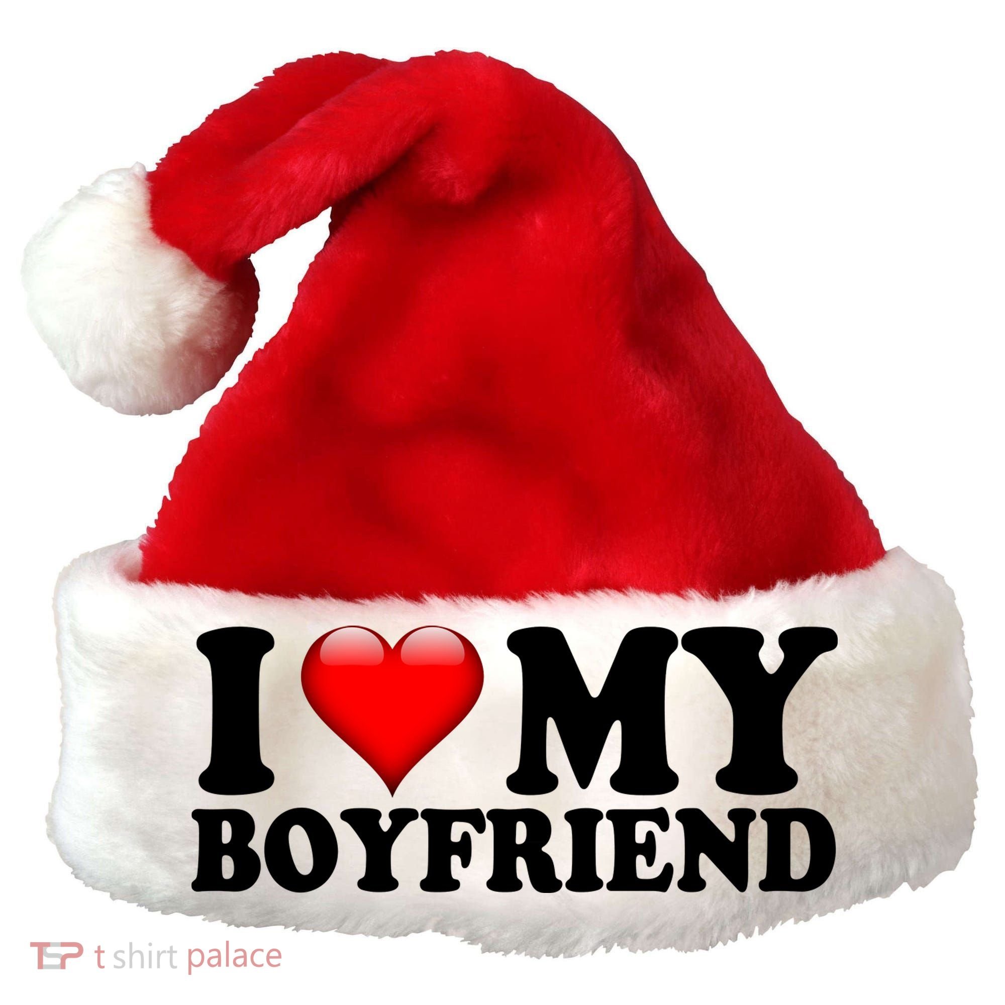 I Love My Boyfriend Santa Hat