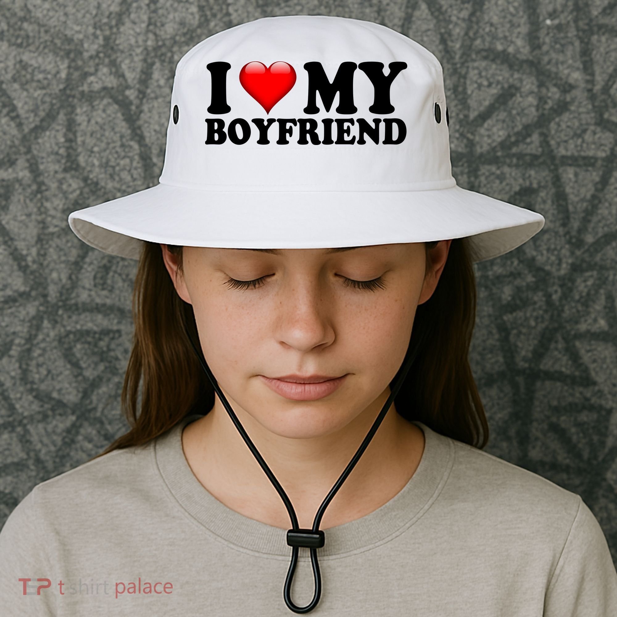 I Love My Boyfriend Bucket Hat