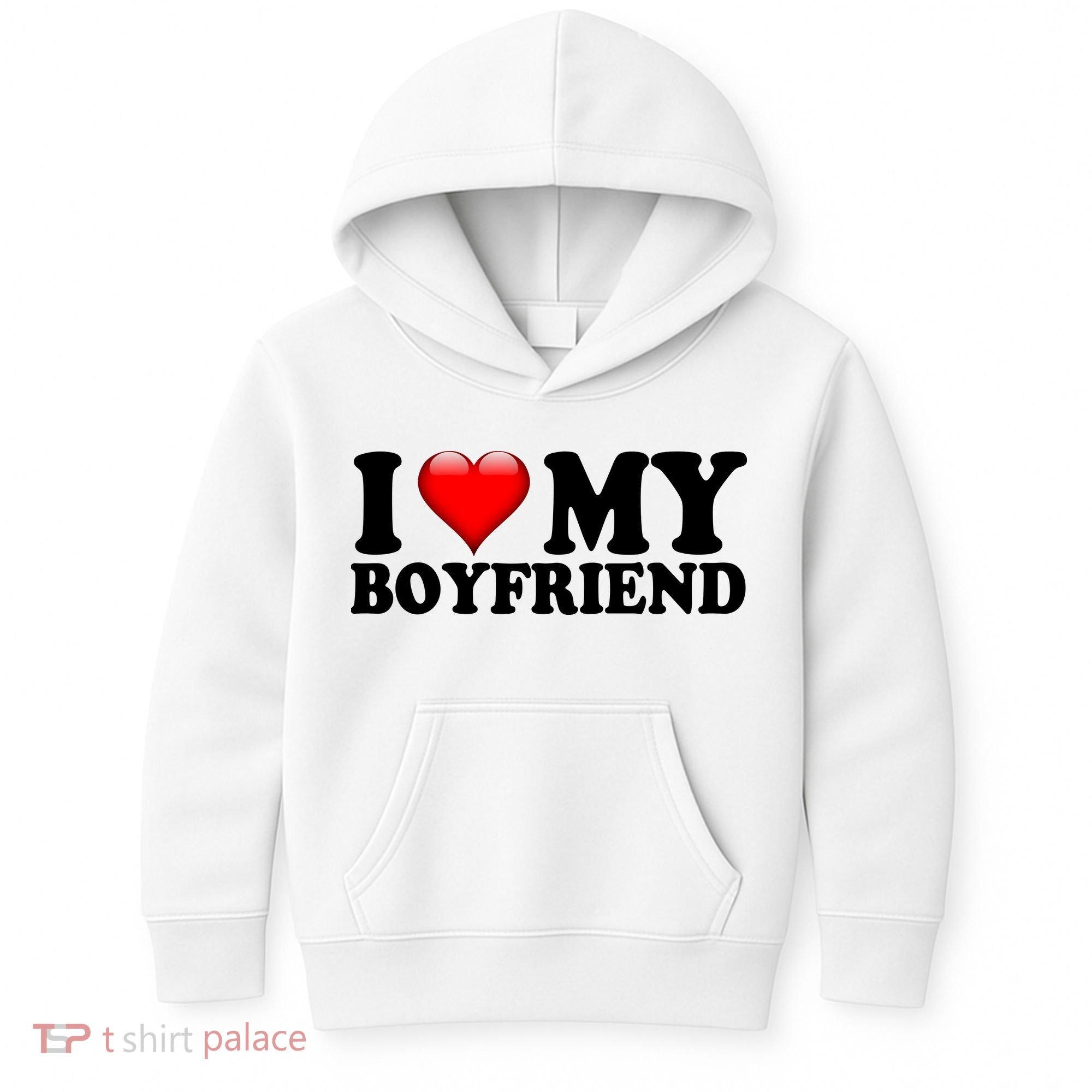I Love My Boyfriend Kids Hoodie
