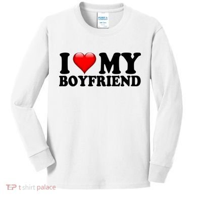 I Love My Boyfriend Kids Long Sleeve Shirt