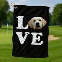 I Love My Yellow Lab Funny Gift Labrador Retriever Dog Gift Golf Towel thumb 1