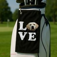 I Love My Yellow Lab Funny Gift Labrador Retriever Dog Gift Golf Towel thumb 2