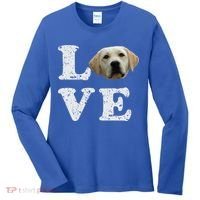 I Love My Yellow Lab Funny Gift Labrador Retriever Dog Gift Women's Long Sleeve Shirt thumb 0