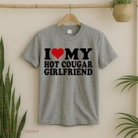 I Love My Hot Cougar Girlfriend I Heart My Cougar Girlfriend T-Shirt thumb 2