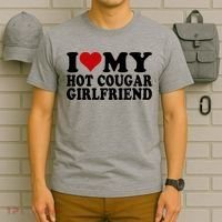 I Love My Hot Cougar Girlfriend I Heart My Cougar Girlfriend T-Shirt thumb 6