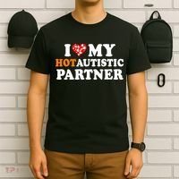 I Love My Hot Autistic Partner Cute Valentines Day T-Shirt thumb 6