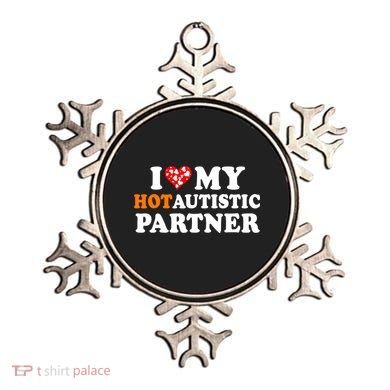 I Love My Hot Autistic Partner Cute Valentines Day Ornament