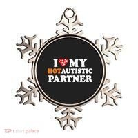I Love My Hot Autistic Partner Cute Valentines Day Ornament thumb 0