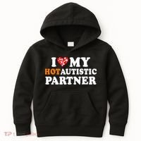 I Love My Hot Autistic Partner Cute Valentines Day Kids Hoodie thumb 0