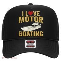 I Love Motor Boating Funny Boater Funny Gift Hat thumb 0