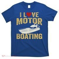 I Love Motor Boating Funny Boater Funny Gift T-Shirt thumb 0