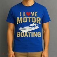 I Love Motor Boating Funny Boater Funny Gift T-Shirt thumb 3