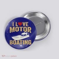 I Love Motor Boating Funny Boater Funny Gift Button thumb 0