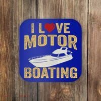 I Love Motor Boating Funny Boater Funny Gift Coaster thumb 0