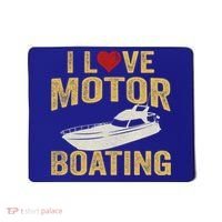I Love Motor Boating Funny Boater Funny Gift Mousepad thumb 0