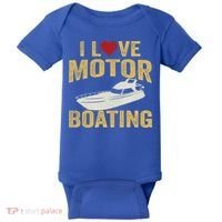 I Love Motor Boating Funny Boater Funny Gift Baby Bodysuit thumb 0