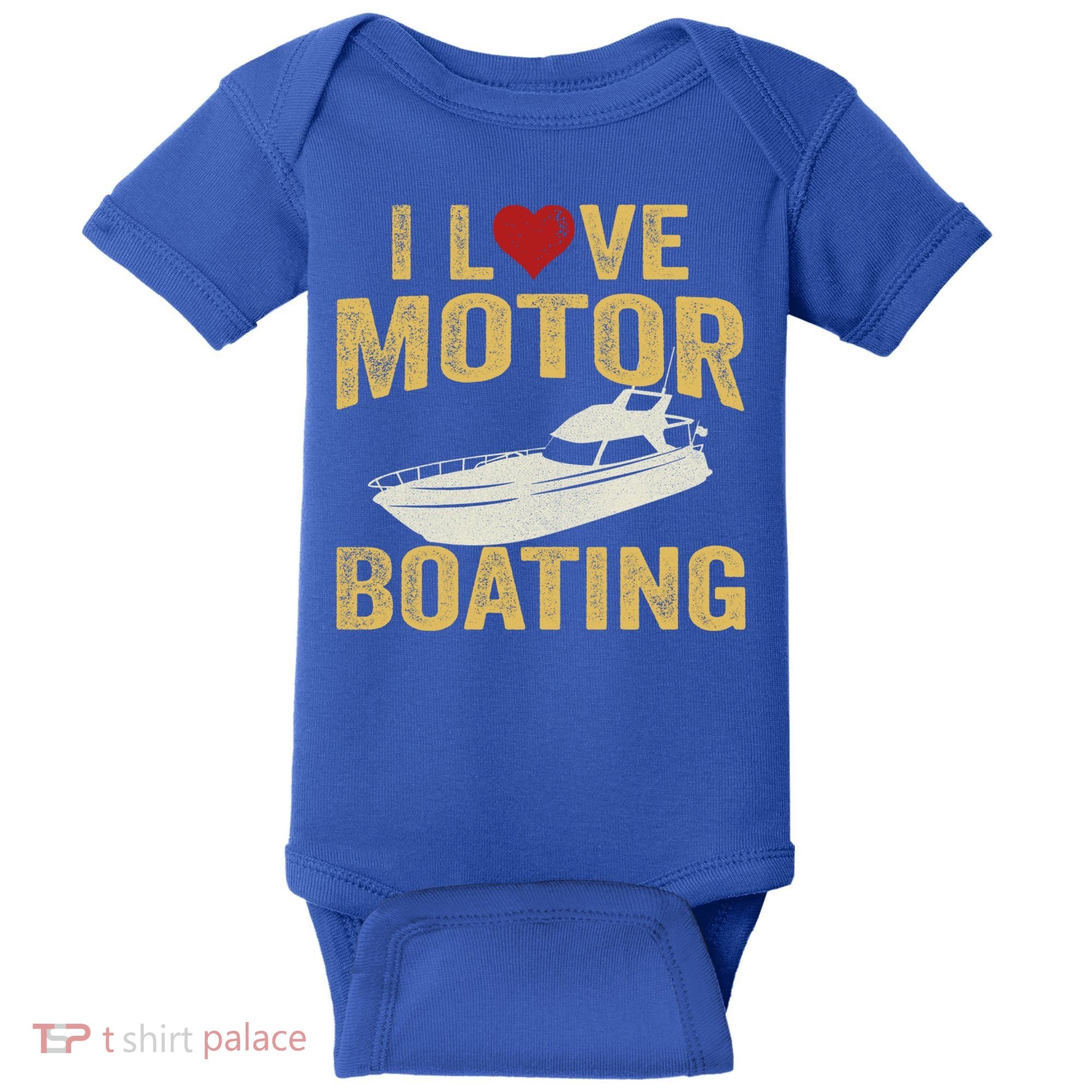 I Love Motor Boating Funny Boater Funny Gift Baby Bodysuit