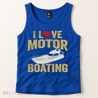 I Love Motor Boating Funny Boater Funny Gift Tank Top thumb 2