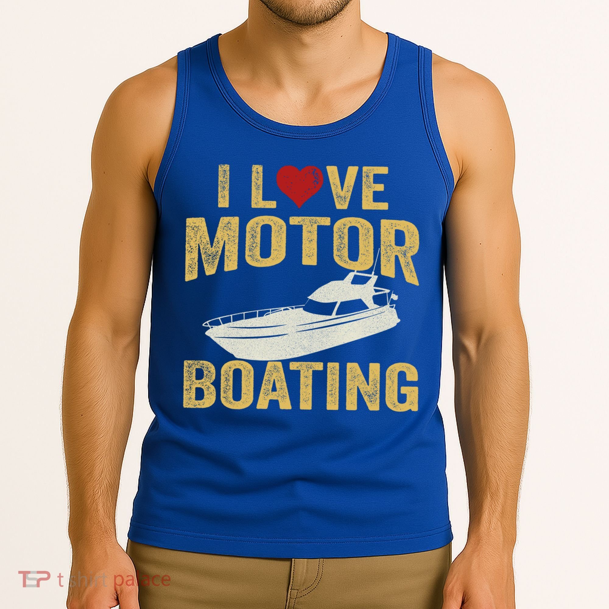 I Love Motor Boating Funny Boater Funny Gift Tank Top