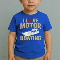 I Love Motor Boating Funny Boater Funny Gift Toddler T-Shirt thumb 2